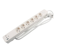 6-stikdåse schuko m/3 x USB PD65W 1,5 m - Elworks